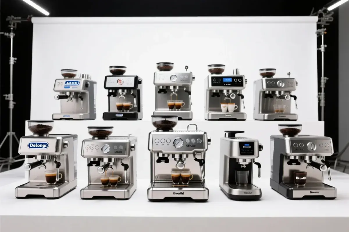 بهترین اسپرسوساز خانگی 2025 بهترین اسپرسوساز خانگی 2025 شامل مدلهای دلونگی، بریویل و سایر برندهای معتبر با نمایش کامل امکانات و طراحی مدرن