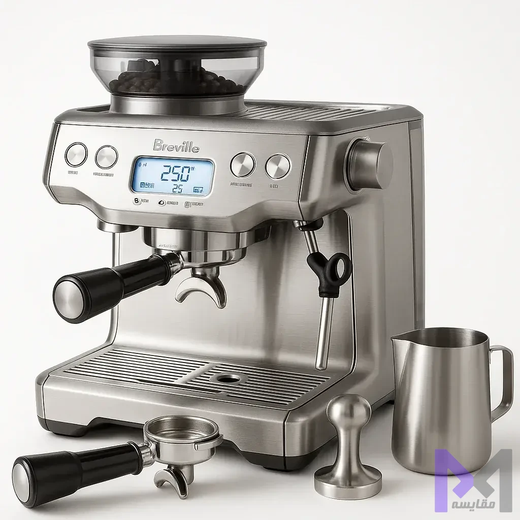 قیمت Breville Barista Pro BES878 قیمت Breville Barista Pro BES878 دستگاه اسپرسوساز نیمه حرفهای با نمایشگر دیجیتال و گروپهد حرفهای