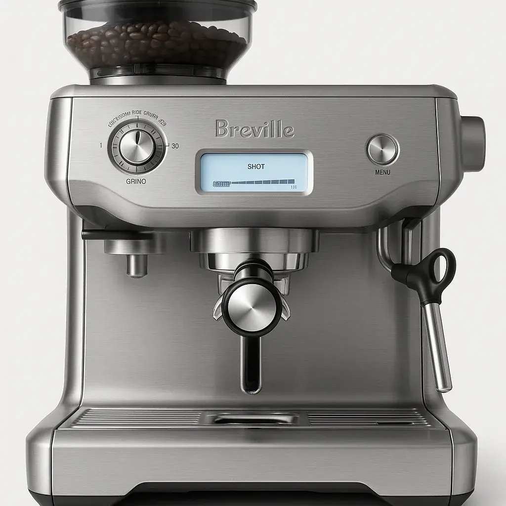 عملکرد و دانه‌بندی آسیاب Conical Burr دستگاه بریویل باریستا پرو با ۳۰ سطح تنظیم