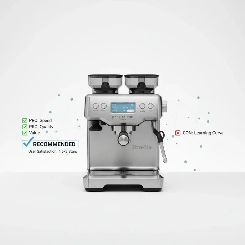 نتیجهگیری نهایی BES878 جمعبندی و توصیه نهایی درباره خرید دستگاه اسپرسوساز بریویل باریستا پرو BES878 برای استفاده خانگی