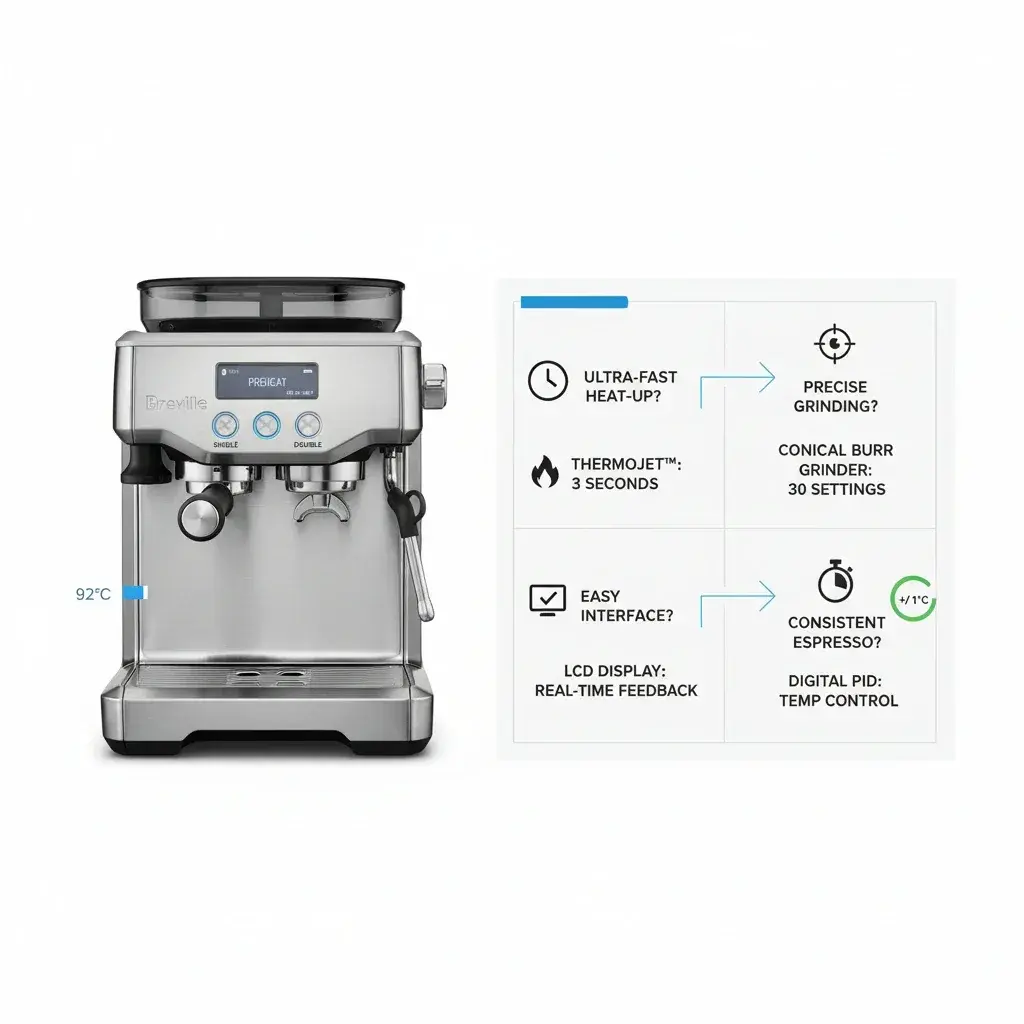 راهنمای جامع سوالات متداول درباره دستگاه اسپرسوساز بریویل باریستا پرو BES878