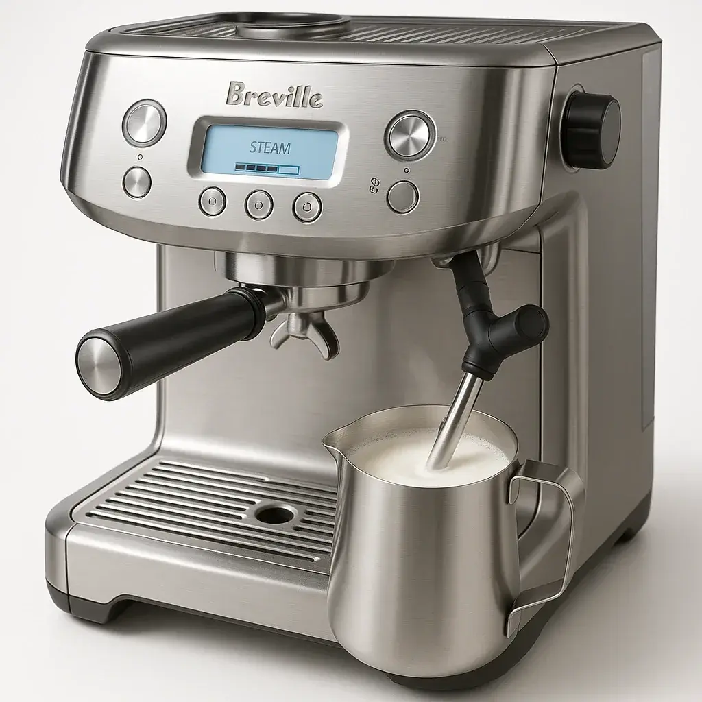 عملکرد فوم شیر و تولید میکروفوم برای لته آرت با نازل بخار دستگاه بریویل باریستا پرو