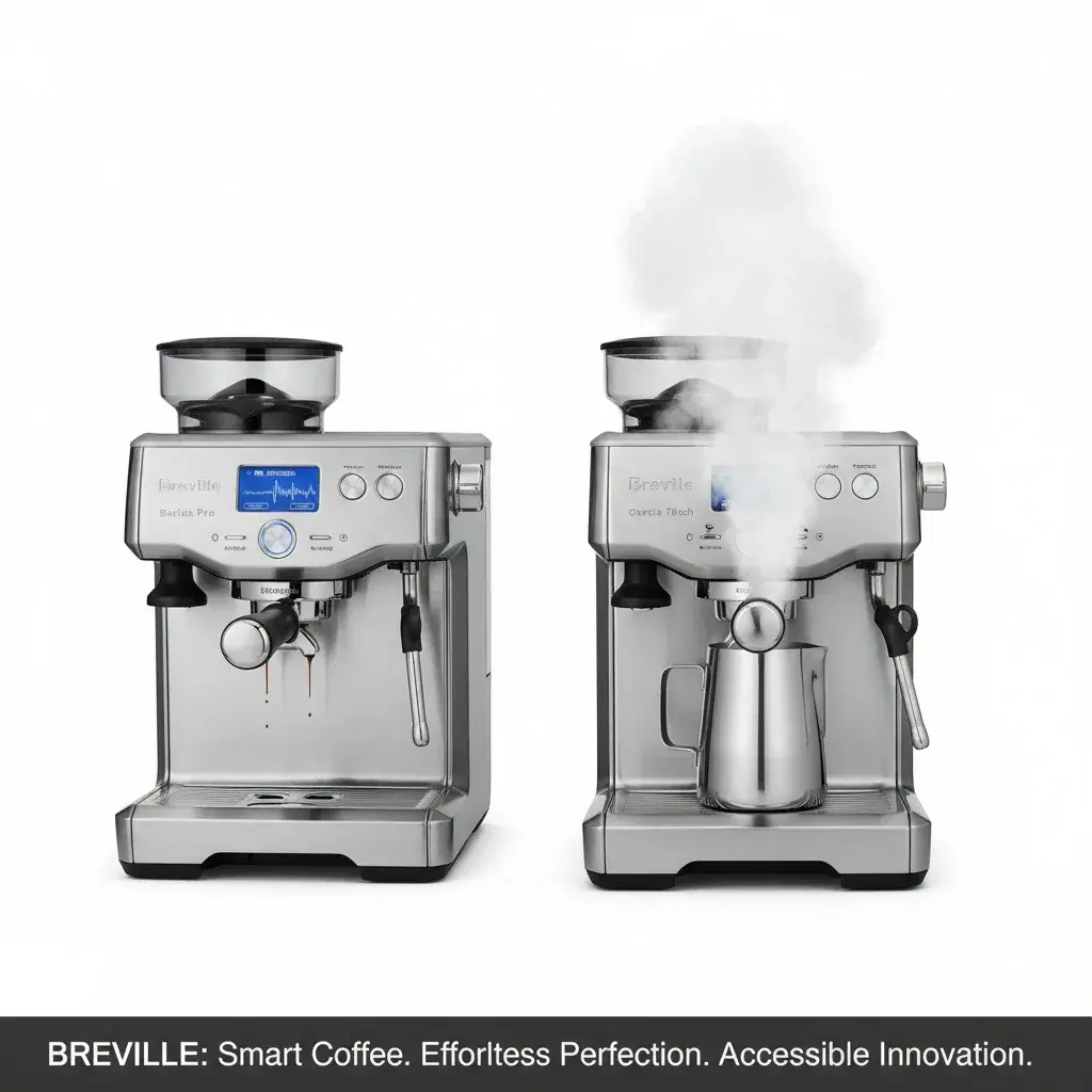 ویژگی‌های هوشمند و فناوری پیشرفته دستگاه‌های اسپرسوساز بریویل شامل Pre-Infusion و Auto-Steaming