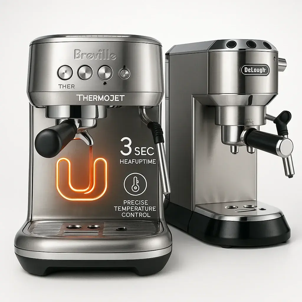 فناوری ThermoJet بریویل سیستم حرارتی ThermoJet بریویل بامبینو پلاس با زمان گرم شدن تنها سه ثانیه و کنترل دقیق دما