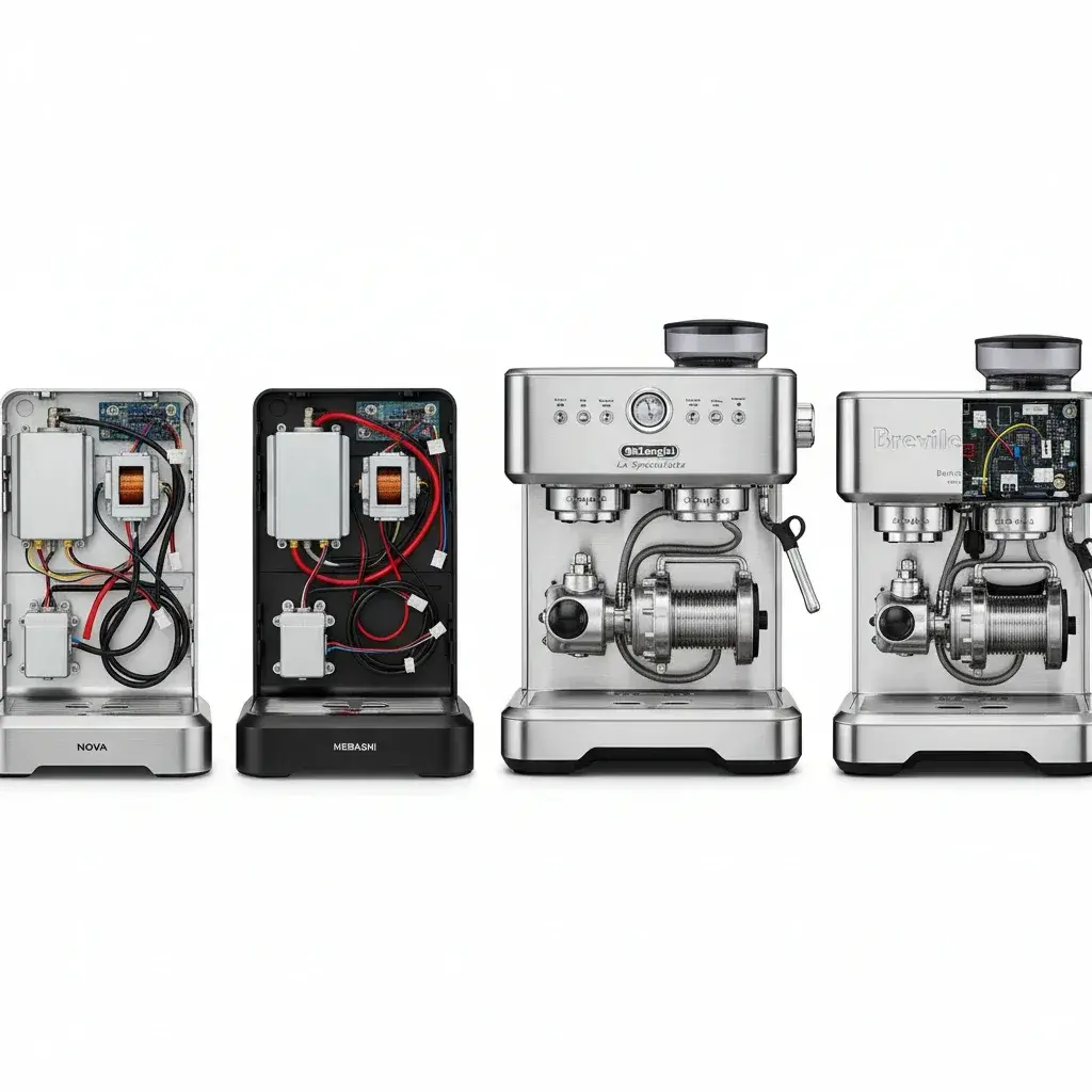 بررسی برندهای اقتصادی اسپرسوساز مقایسه کیفیت ساخت و قطعات داخلی دستگاههای اسپرسوساز اقتصادی نوا و مباشی
