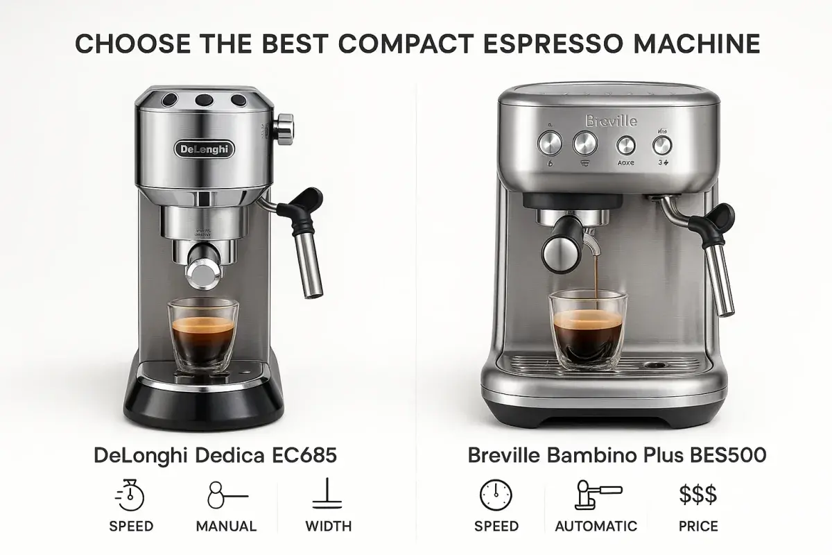 راهنمای انتخاب اسپرسوساز راهنمای انتخاب بهترین اسپرسوساز کامپکت بین دلونگی دِدیکا و بریویل بامبینو پلاس برای نیازهای مختلف