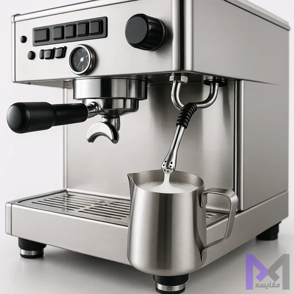 استیم وند حرفهای اسپرسوساز سیستم فوم شیر حرفهای با استیم وند چهار سوراخ در دستگاه اسپرسوساز کافیشاپی