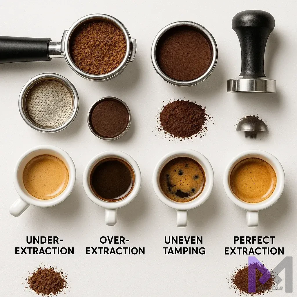 اشتباهات رایج استخراج اسپرسو راهنمای تصویری اشتباهات رایج در استخراج اسپرسو و نحوه اجتناب از آنها