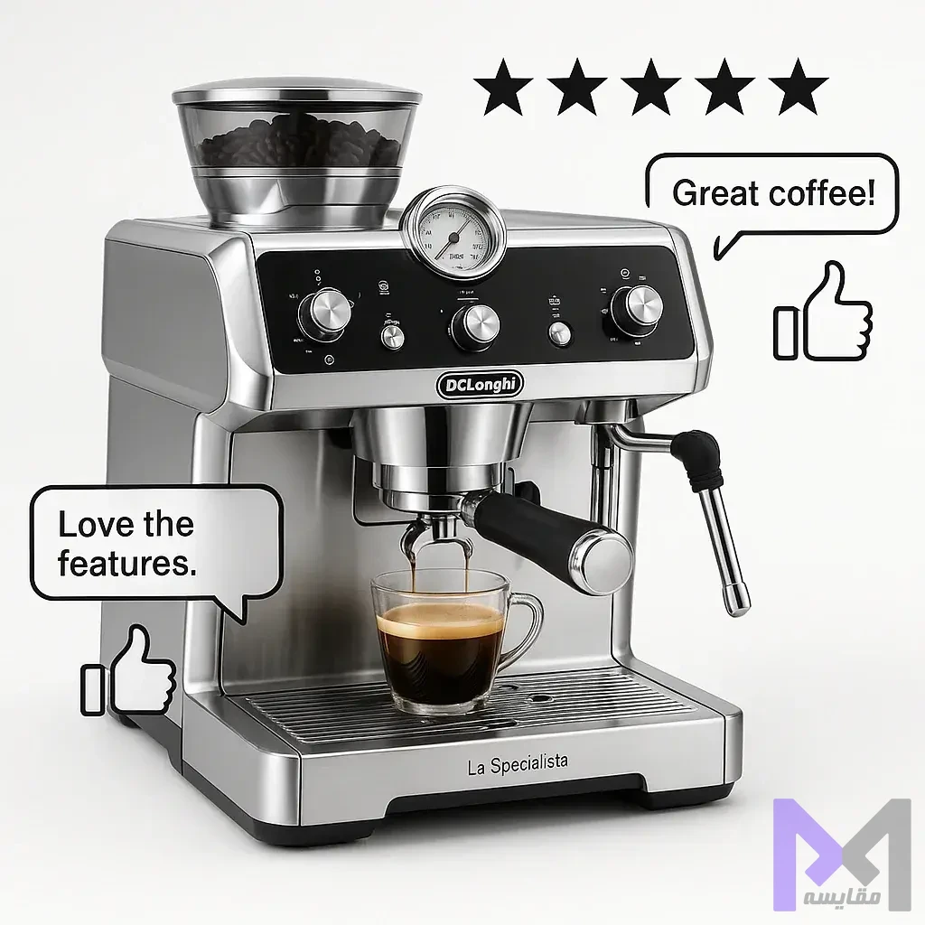 نظرات کاربران EC9355 نظرات واقعی کاربران اسپرسوساز دلونگی EC9355 با نمایش رضایت از امکانات و کیفیت قهوه
