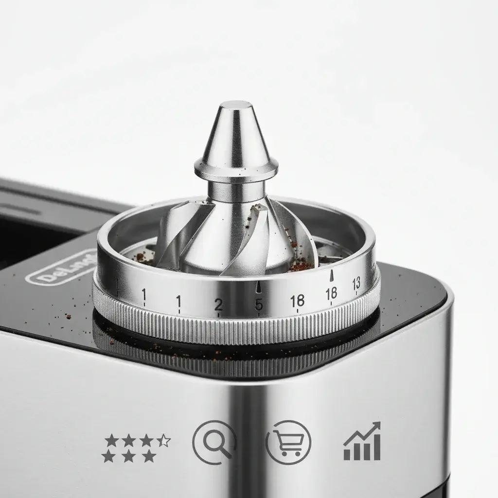 آسیاب دلونگی ECAM 22.110 آسیاب Conical Burr فلزی دلونگی مگنیفیکا با 13 سطح تنظیم دانهبندی قهوه