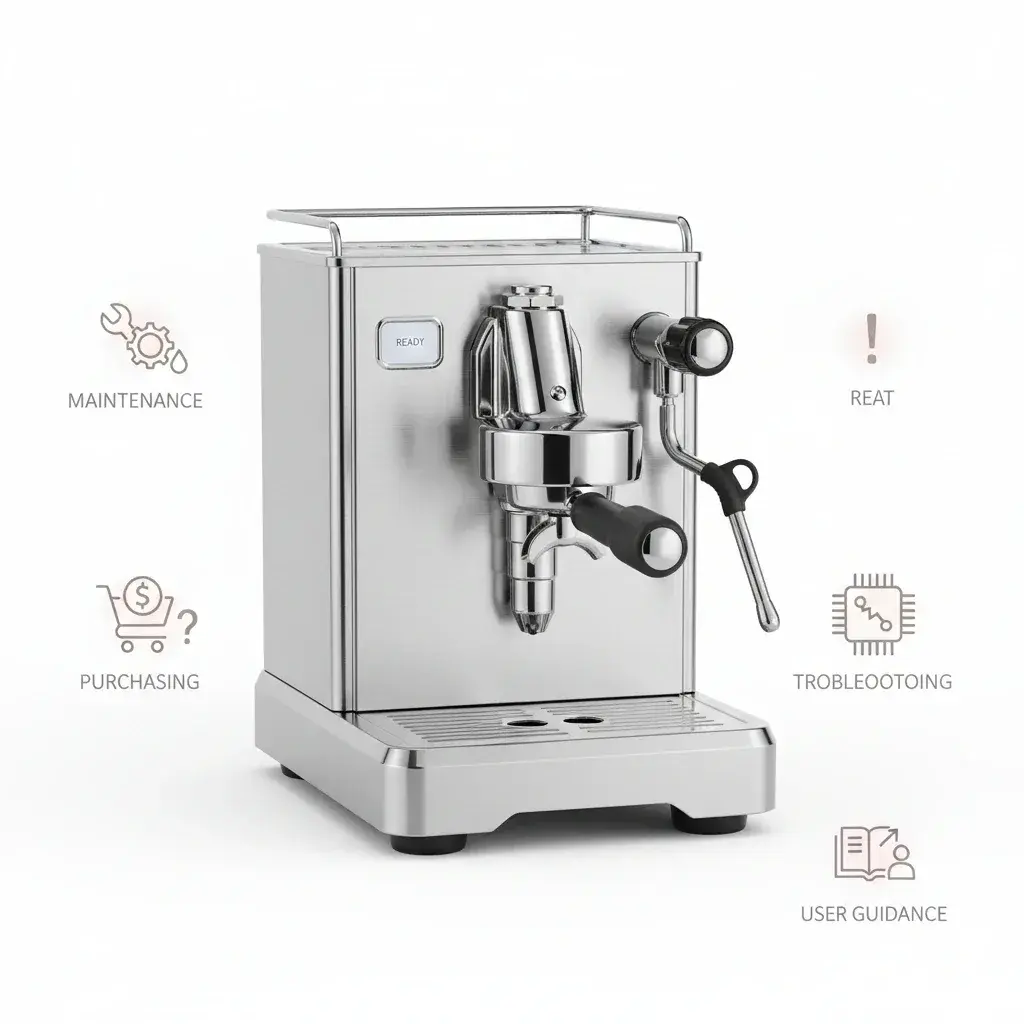 دستهبندی سوالات اسپرسوساز دستهبندی سوالات متداول اسپرسوساز خانگی شامل خرید، نگهداری، عیبیابی و راهنمای استفاده