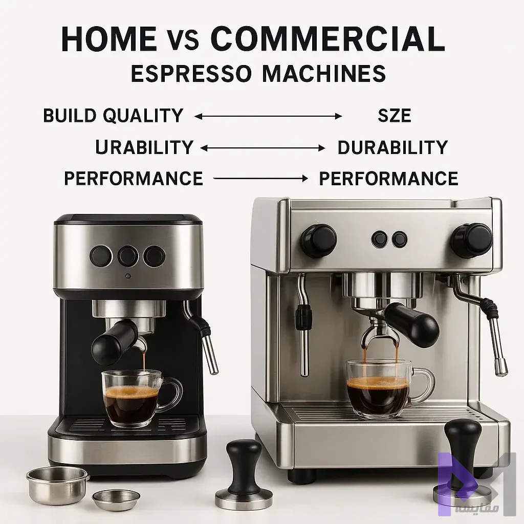 سوالات متداول اسپرسوساز پاسخ به سوالات متداول درباره تفاوت اسپرسوساز خانگی و کافیشاپی با مثالهای کاربردی