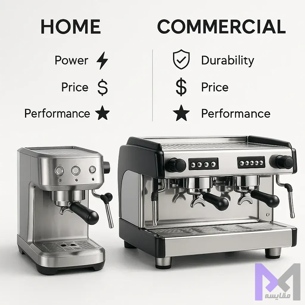 مقایسه اسپرسوساز خانگی و کافیشاپی تفاوت اسپرسوساز خانگی و کافیشاپی چیست؟ همه چیز درباره تفاوتها