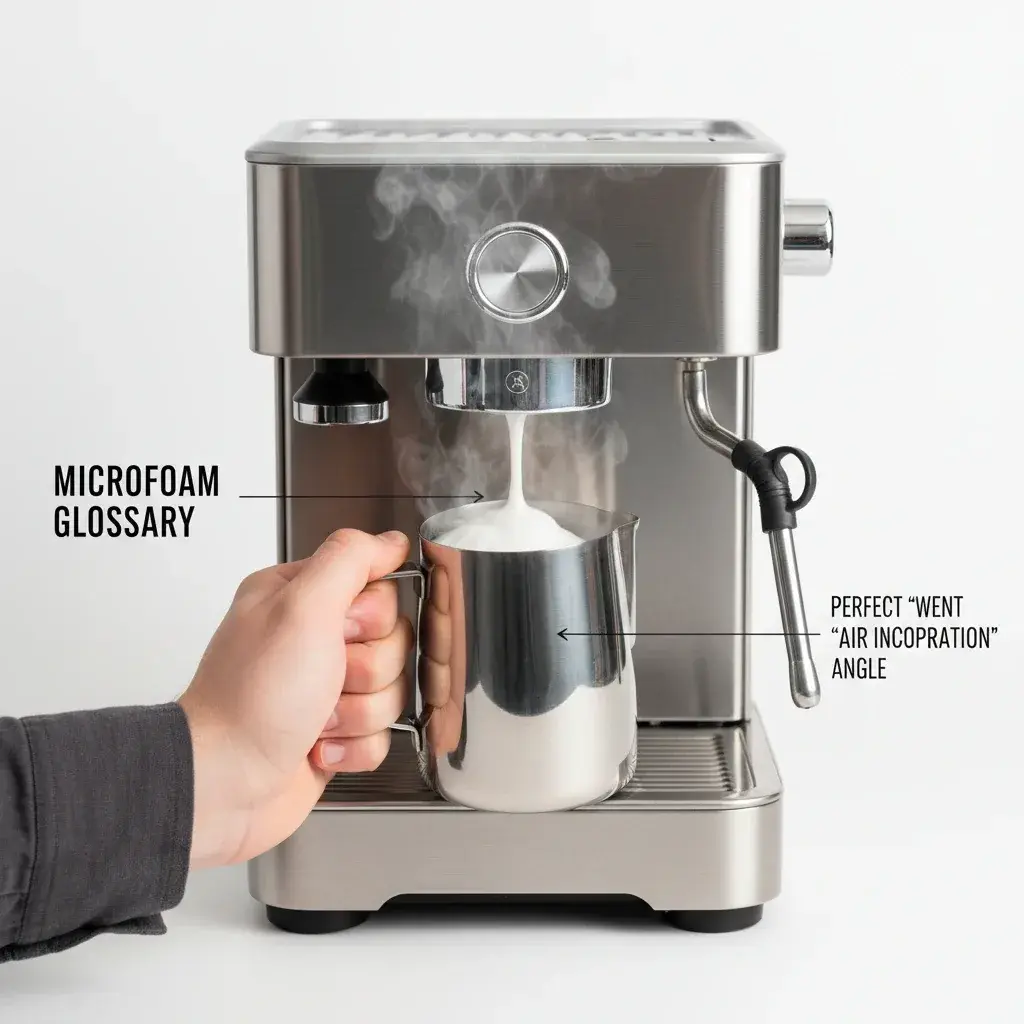 تکنیک صحیح فوم کردن شیر با استیم وند اسپرسوساز برای تهیه میکروفوم مخملی برای لته آرت