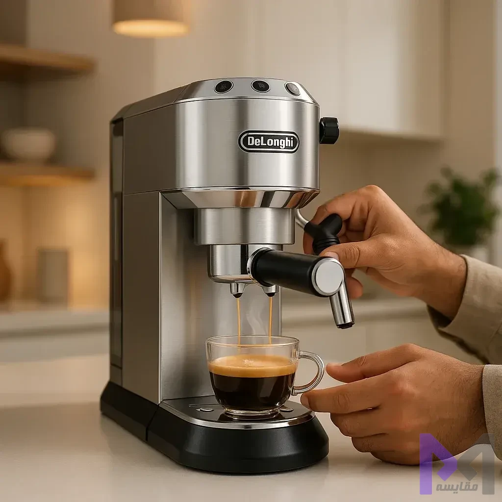 نظرات کاربران EC685 تجربیات واقعی کاربران ایرانی از استفاده روزانه اسپرسوساز دلونگی دِدیکا در محیط خانگی با نمایش کیفیت قهوه