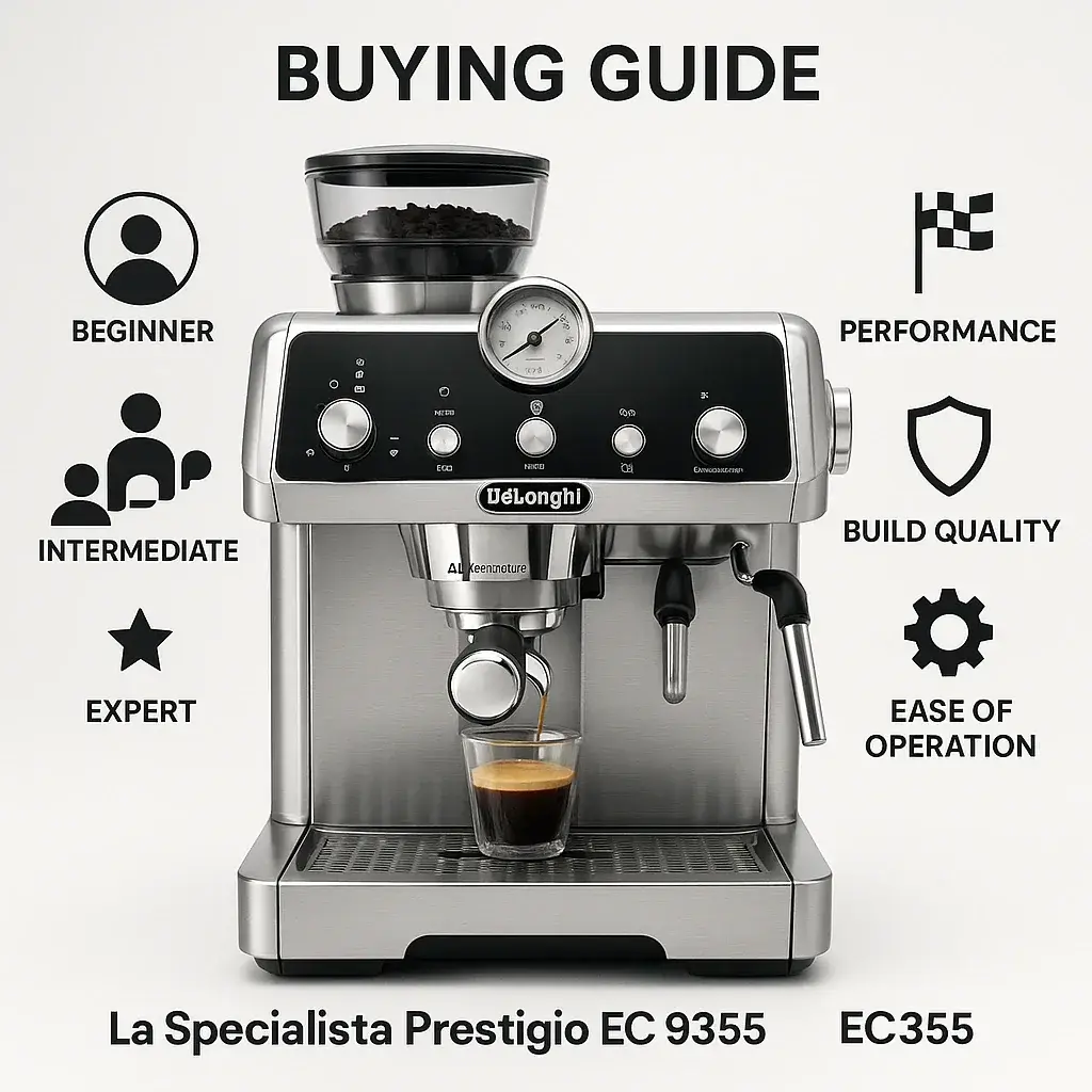 راهنمای انتخاب و خرید دلونگی لا اسپشیالیستا EC9355 برای انواع کاربران از مبتدی تا حرفه‌ای